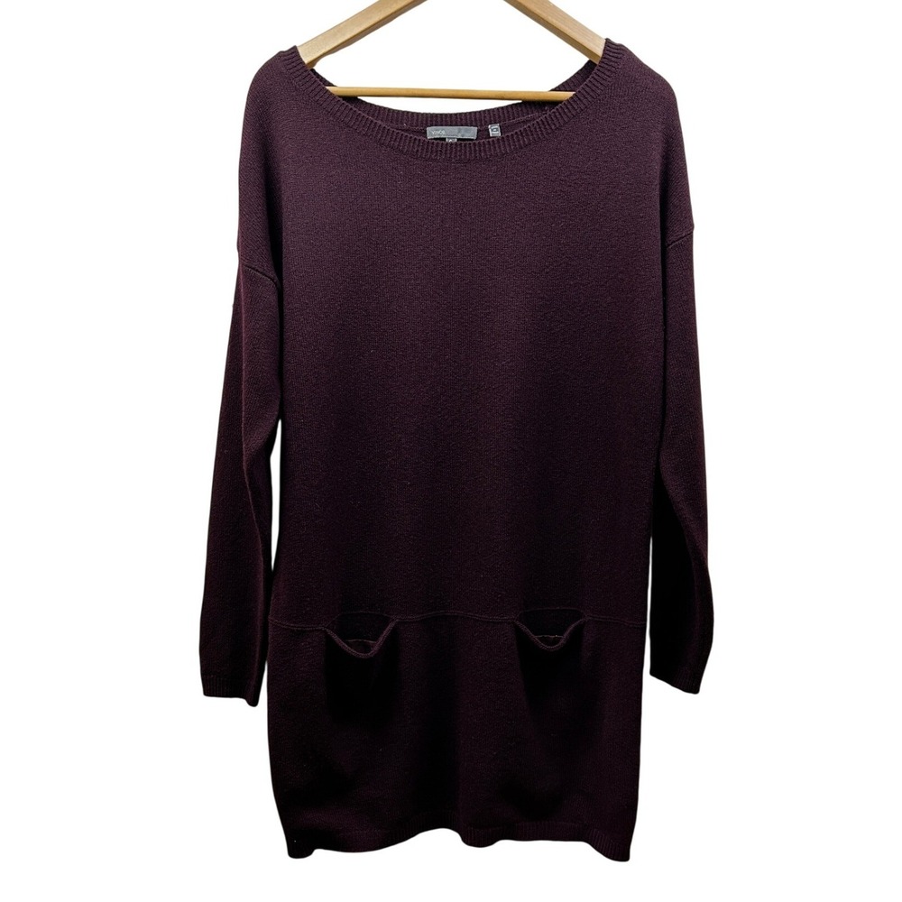 Vince Sweater Dress‎ Women S Wool Blend Knit Deep Plum Oversized Whimsygoth